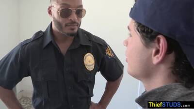 Forbidden cigarette ends on a officers big black cock - boyfriendtv.com