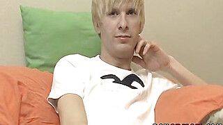 Solo masturbation with young blond guy - gayxo.com