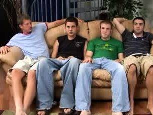 Four handsome gay hunks having wild group sex - drtuber.com
