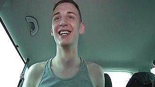 Adorable twink threesome banged in van - gayxo.com